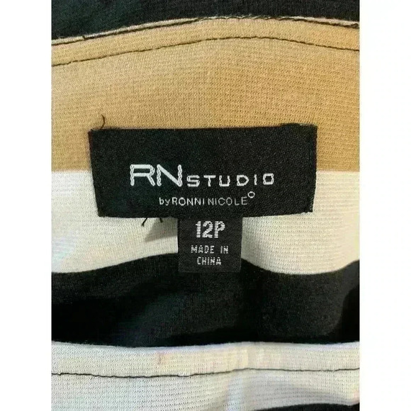 RN Studio by Ronni Nicole Women’s Dress 3/4 Sleeves Striped Multicolor Size 12P - Picture 3 of 9
